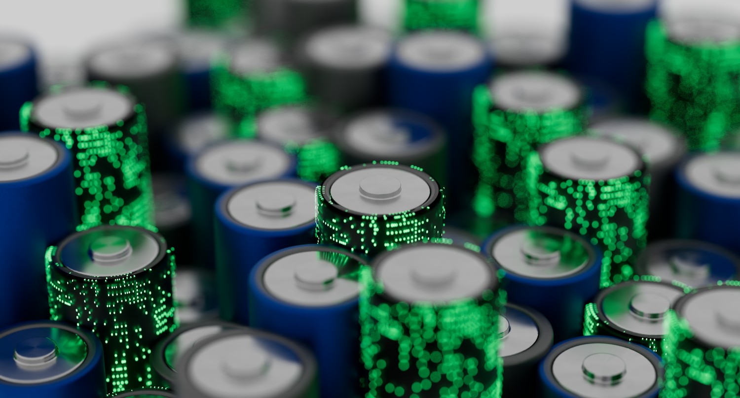 Battery renewable energy innovation EV lithium 3d illustration