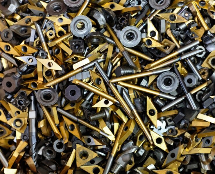 Metal recycling, old milling and drilling tools