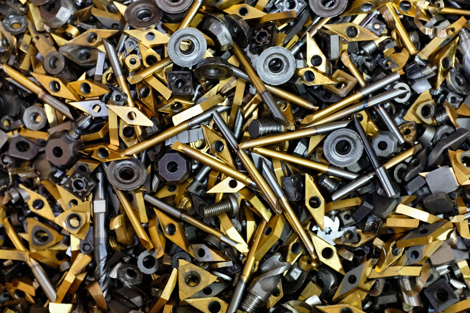 Metal recycling, old milling and drilling tools