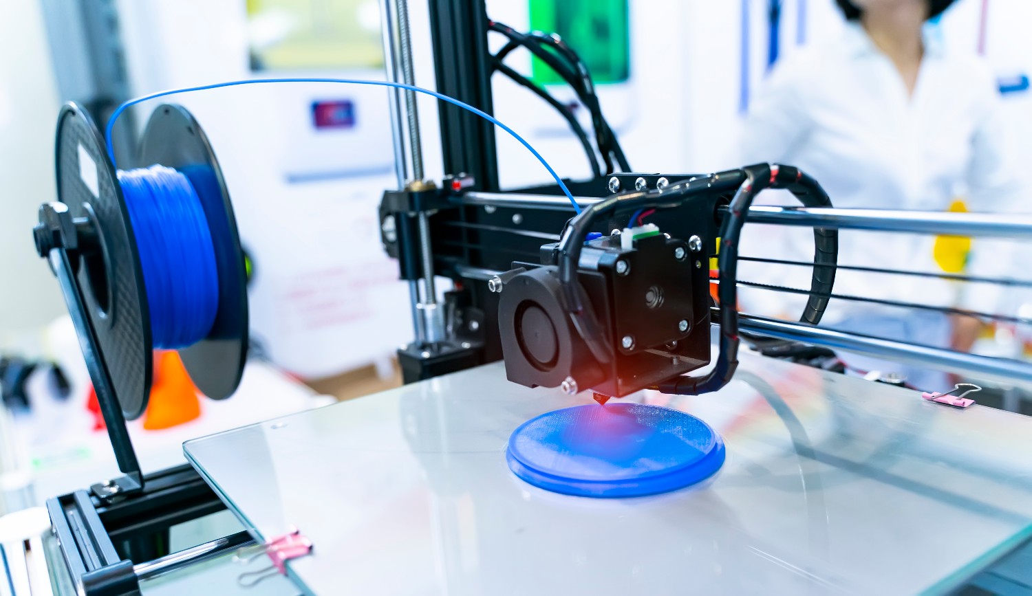 3D printer or additive manufacturing and robotic